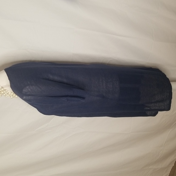 Sandro sheer blue linen knit blend dress Open Knit short sleeve Sz2 is US 4/6 - Picture 9 of 16